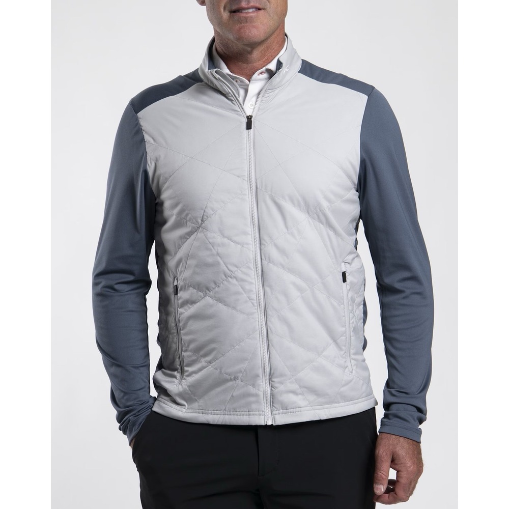 Kjus Retention Jacket Zip Up Gray Blue Golf Performance Gorpcore Size L